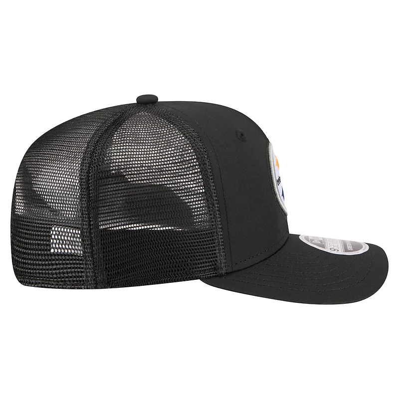 Men's New Era Black Pittsburgh Steelers 9SEVENTY Trucker Adjustable Hat