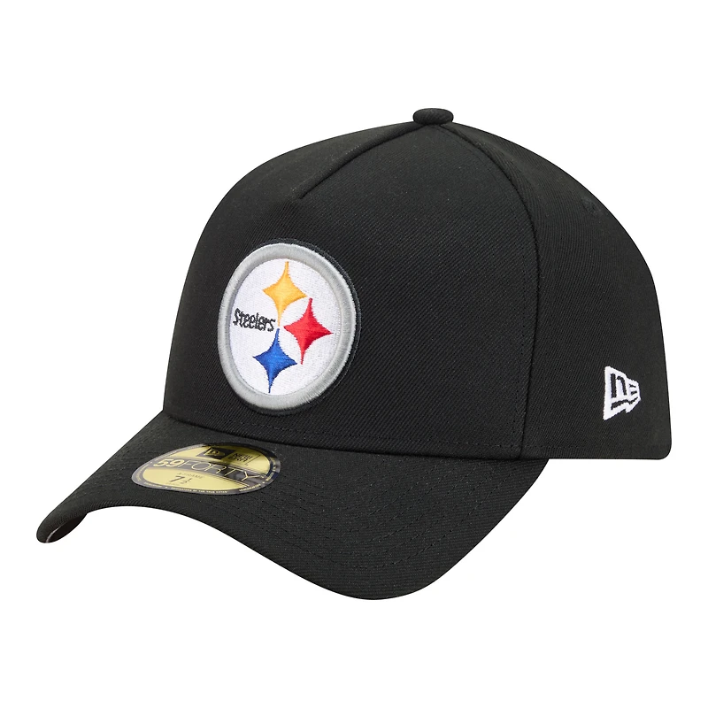 Men's New Era  Black Pittsburgh Steelers A-Frame 59FORTY Fitted Hat
