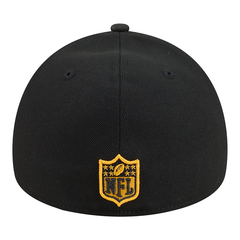 Men's New Era  Black Pittsburgh Steelers A-Frame 59FORTY Fitted Hat