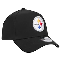 Men's New Era  Black Pittsburgh Steelers A-Frame 9FORTY Adjustable Hat