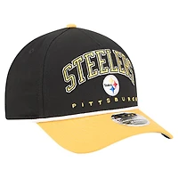 Men's New Era  Black Pittsburgh Steelers  Arch COOLERA 9FORTY A-Frame M-Crown Adjustable Hat