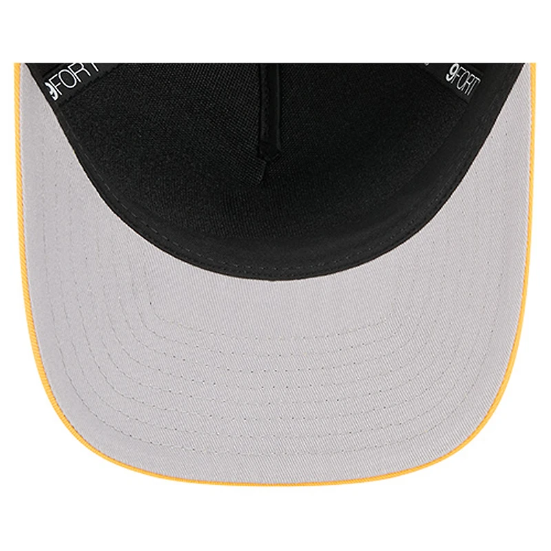 Men's New Era  Black Pittsburgh Steelers  Arch COOLERA 9FORTY A-Frame M-Crown Adjustable Hat