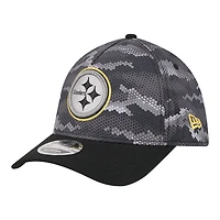 Casquette New Era Flex noire Pittsburgh Steelers Camo A-Frame 39THIRTY pour homme