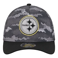 Men's New Era  Black Pittsburgh Steelers Camo A-Frame 39THIRTY Flex Hat