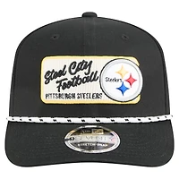 Casquette extensible à pression Chant 9SEVENTY noire des Pittsburgh Steelers de New Era pour homme