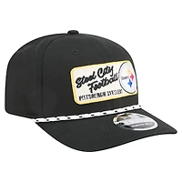 Casquette extensible à pression Chant 9SEVENTY noire des Pittsburgh Steelers de New Era pour homme