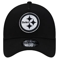 Men's New Era Black Pittsburgh Steelers City Script 9FORTY A-Frame Adjustable Hat