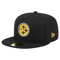 Casquette ajustée New Era 59FIFTY noire Pittsburgh Steelers pour homme