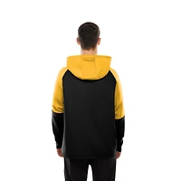 Sweat à capuche raglan noir blocs de couleurs authentiques des Pittsburgh Steelers New Era pour homme