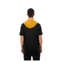 Men's New Era  Black Pittsburgh Steelers Combine Authentic Hooded Raglan Short-Sleeve T-Shirt