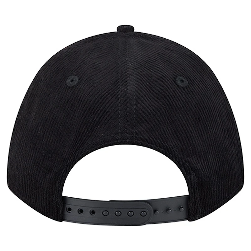Casquette ajustable 9FORTY A-Frame noire en velours côtelé des Steelers de Pittsburgh de New Era pour homme