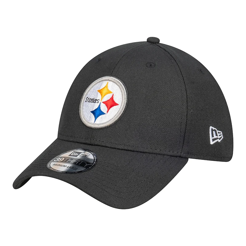Men's New Era Black Pittsburgh Steelers Core Team 39THIRTY Flex Hat