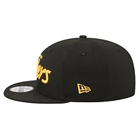 Men's New Era  Black Pittsburgh Steelers Core Team Script 9FIFTY Snapback Hat