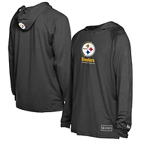 Sweat à capuche fonctionnel noir New Era pour homme, motif fandom des Pittsburgh Steelers