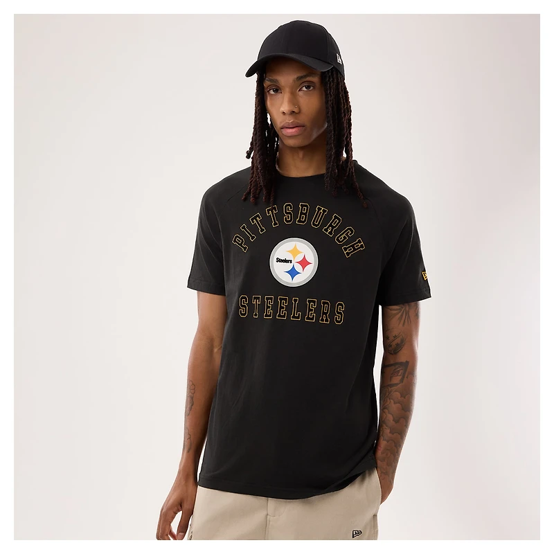 Men's New Era Black Pittsburgh Steelers Functional Fandom T-Shirt