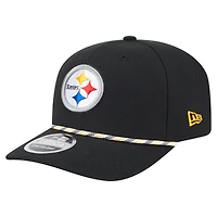 Casquette extensible à boutons-pression Gameday Multi Rope 9SEVENTY noire des Pittsburgh Steelers de New Era pour homme