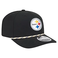 Casquette extensible à boutons-pression Gameday Multi Rope 9SEVENTY noire des Pittsburgh Steelers de New Era pour homme