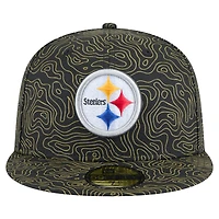 Casquette ajustée Geo 59FIFTY noire des Pittsburgh Steelers pour homme de New Era