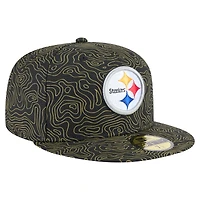 Casquette ajustée Geo 59FIFTY noire des Pittsburgh Steelers pour homme de New Era