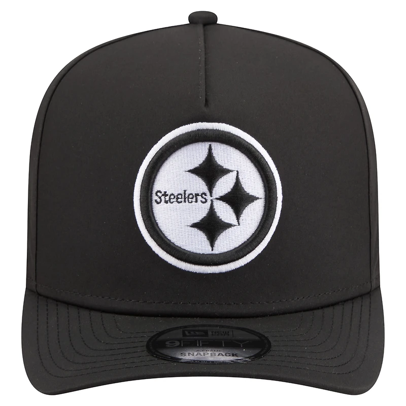 Casquette ajustable New Era 9FIFTY noire Pittsburgh Steelers pour homme, en Gore-Tex et à monture A.