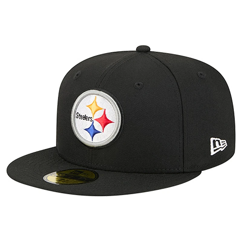 Men's New Era  Black Pittsburgh Steelers Group Chat 59FIFTY Fitted Hat