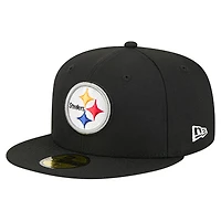 Men's New Era  Black Pittsburgh Steelers Group Chat 59FIFTY Fitted Hat