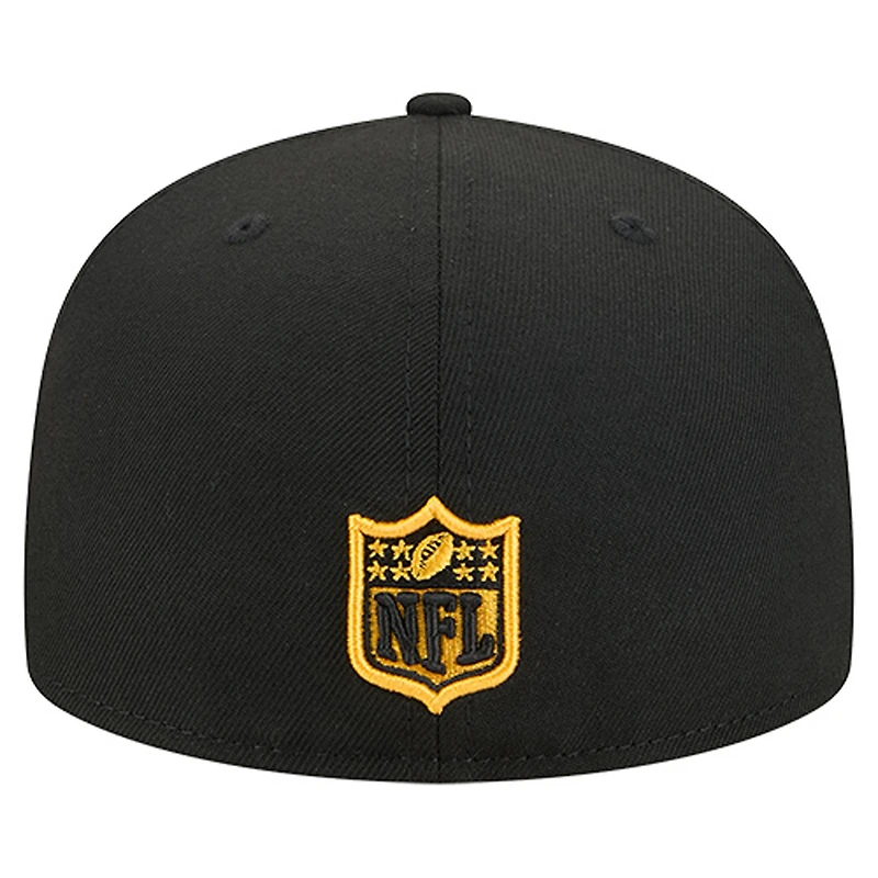 Men's New Era  Black Pittsburgh Steelers Group Chat 59FIFTY Fitted Hat