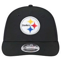 Casquette à visière basse 9FIFTY Snapback noire des Steelers de Pittsburgh de New Era pour homme