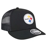Casquette à visière basse 9FIFTY Snapback noire des Steelers de Pittsburgh de New Era pour homme