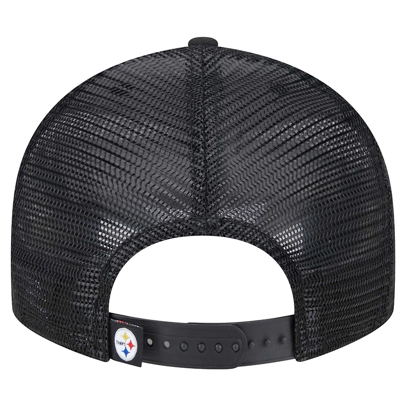 Casquette à visière basse 9FIFTY Snapback noire des Steelers de Pittsburgh de New Era pour homme