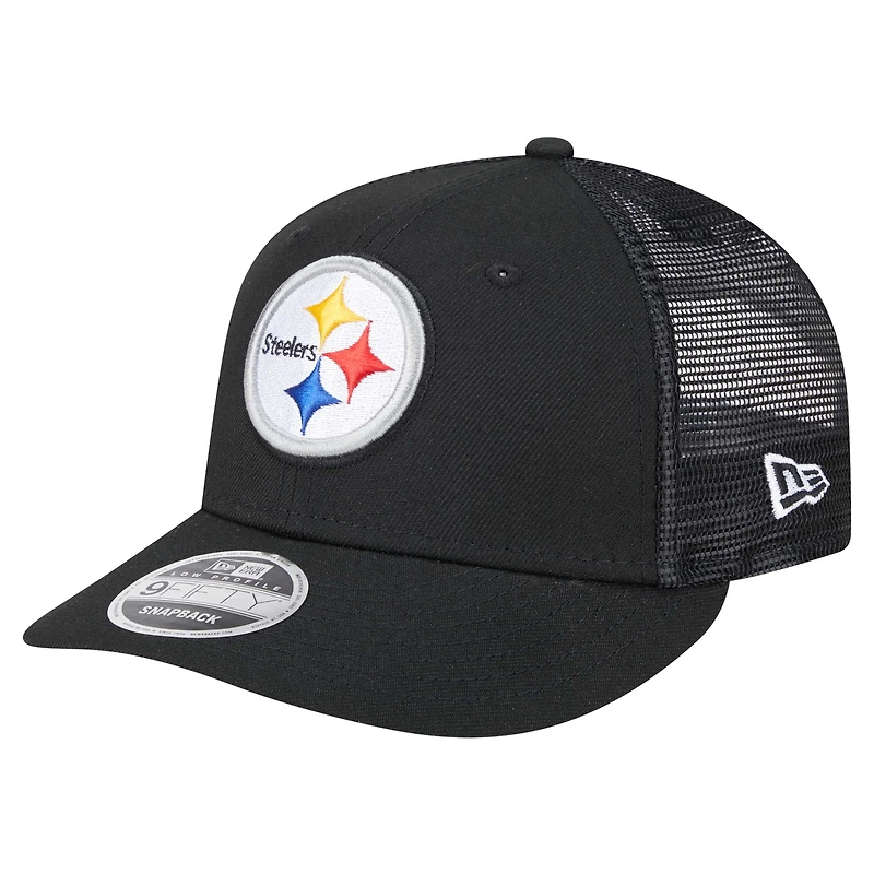 Casquette à visière basse 9FIFTY Snapback noire des Steelers de Pittsburgh de New Era pour homme