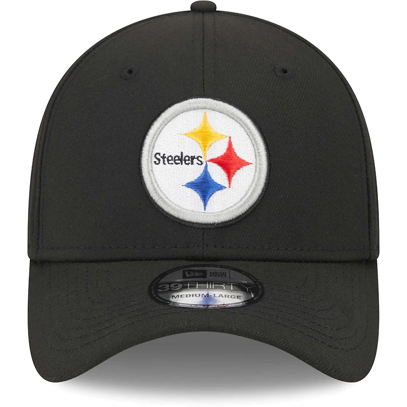 Casquette flexible principale 39THIRTY des Pittsburgh Steelers New Era noire pour hommes