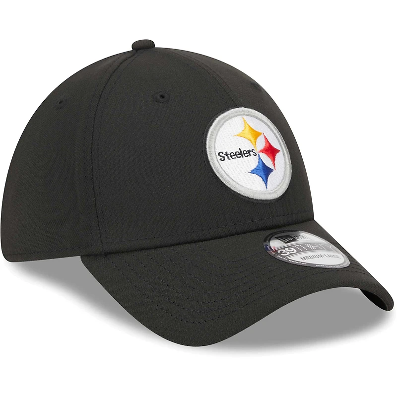 Casquette flexible principale 39THIRTY des Pittsburgh Steelers New Era noire pour hommes
