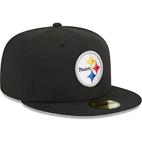 Men's New Era Black Pittsburgh Steelers  Main 59FIFTY Fitted Hat