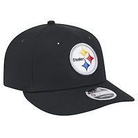Men's New Era Black Pittsburgh Steelers Main Low Profile 9FIFTY Snapback Hat