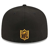Casquette ajustée 59FIFTY avec écusson principal des Pittsburgh Steelers New Era noire pour hommes