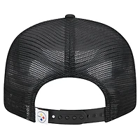 Casquette à visière noire à pression 9FIFTY Main Trucker des Steelers de Pittsburgh de New Era pour homme