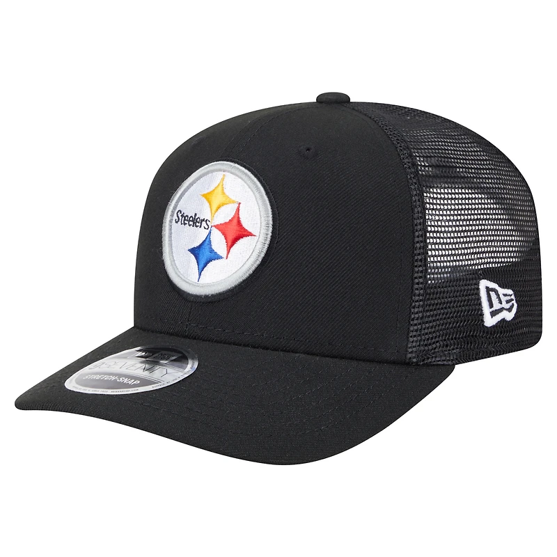 Casquette camionneur extensible 9SEVENTY noire des Pittsburgh Steelers pour homme de New Era