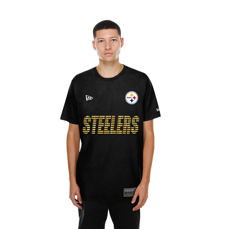 T-shirt de match New Era noir pour homme des Steelers Pittsburgh