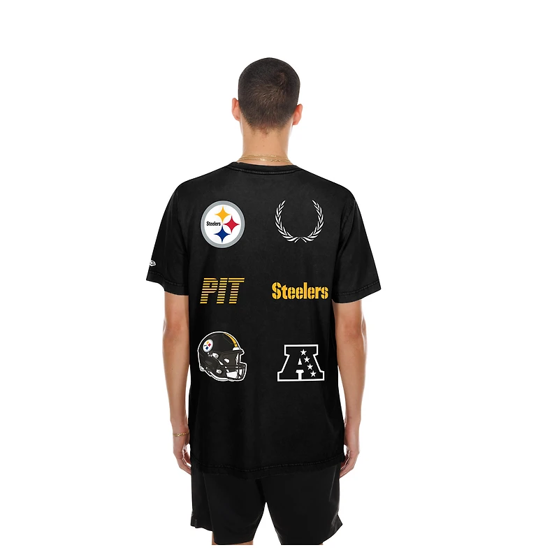 T-shirt de match New Era noir pour homme des Steelers Pittsburgh