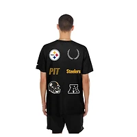 T-shirt de match New Era noir pour homme des Steelers Pittsburgh