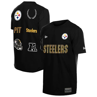 Men's New Era  Black Pittsburgh Steelers Match T-Shirt