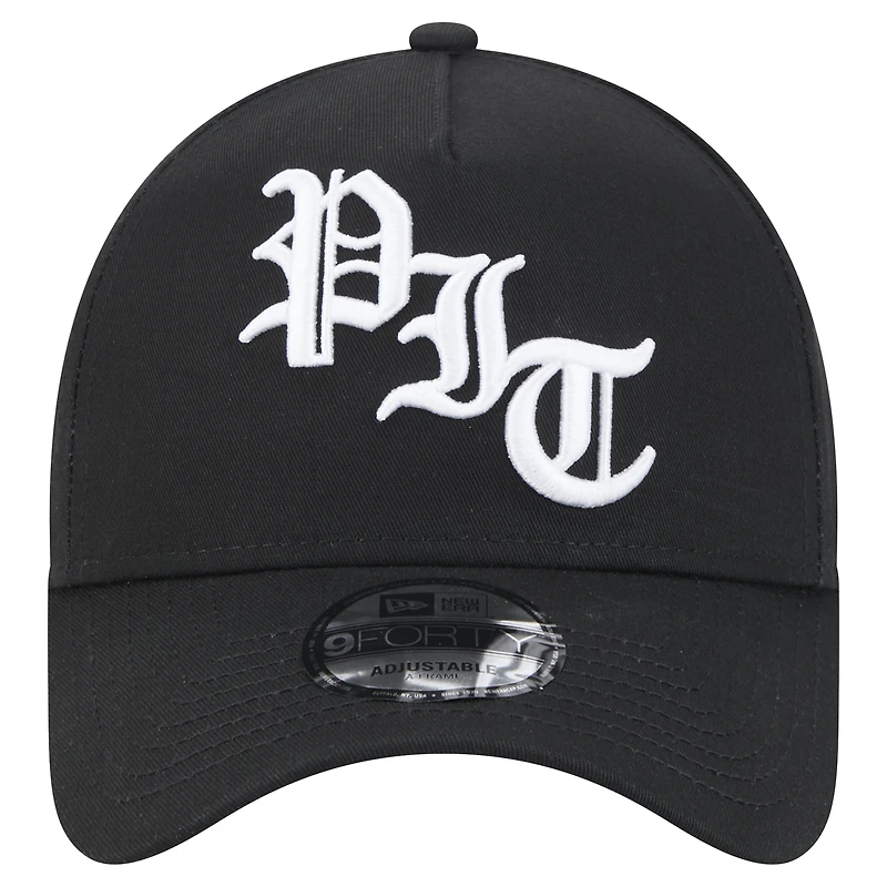 Casquette ajustable Mystic 9FORTY A-Frame noire des Pittsburgh Steelers de New Era pour homme