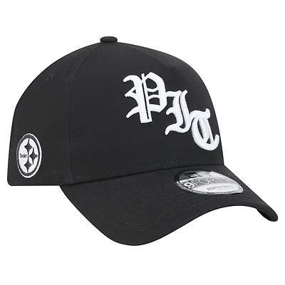 Men's New Era Black Pittsburgh Steelers Mystic 9FORTY A-Frame Adjustable Hat