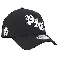 Men's New Era Black Pittsburgh Steelers Mystic 9FORTY A-Frame Adjustable Hat