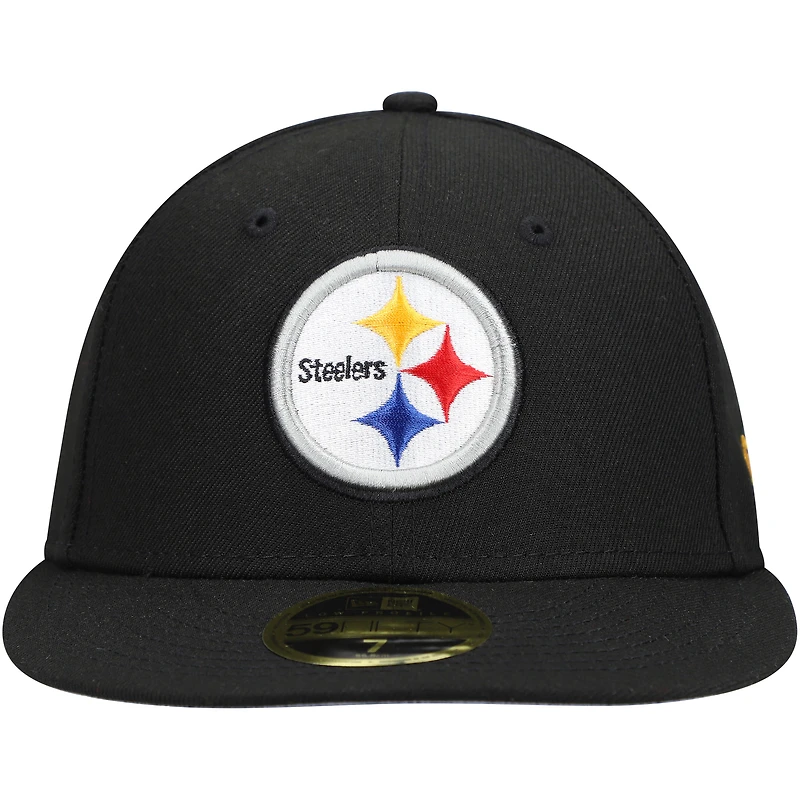 Men's New Era Black Pittsburgh Steelers Omaha Low Profile 59FIFTY Fitted Hat