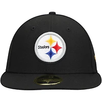 Men's New Era Black Pittsburgh Steelers Omaha Low Profile 59FIFTY Fitted Hat