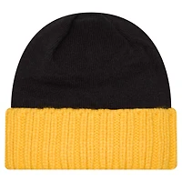 Bonnet en tricot à revers surdimensionné noir Pittsburgh Steelers New Era pour homme