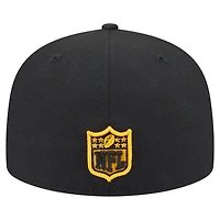 Casquette ajustée surdimensionnée 59FIFTY noire des Pittsburgh Steelers de New Era pour homme