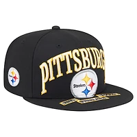 Men's New Era Black Pittsburgh Steelers  Oversized 59FIFTY Fitted Hat